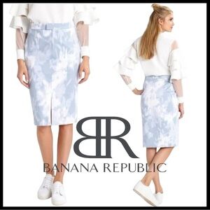 Banana Republic Blue Print Loren Abstract Floral Pencil Skirt (6/8)